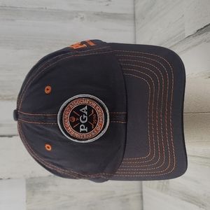 PGA gray/brown orange trim baseball golf hat cap MN PGA junior golf adjustable